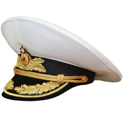 La marine soviétique / l`amiral naval russe fait étalage du chapeau de visière m69 La marine soviétique / l`amiral naval russe fait étalage du chapeau de visière m69