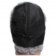 Earflaps winter ushanka hat with gray rabbit fur