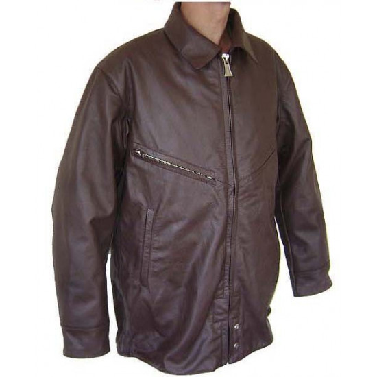   air force pilot Shevretka brown leather military jacket