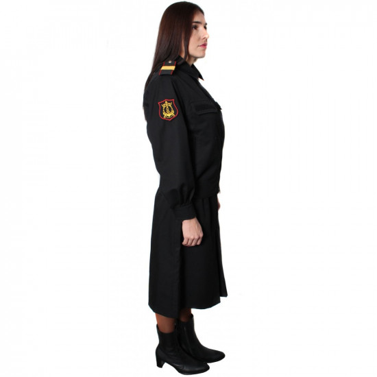 Russischer Marineoffizierwinter FRAUER Mantel mit der Stabuniform