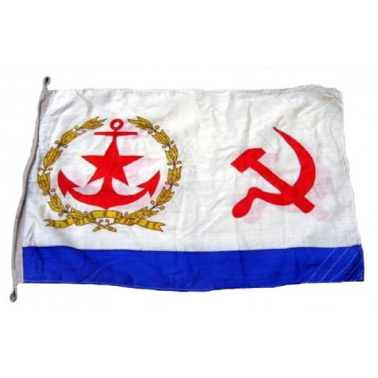 Navire soviétique grand drapeau de soie Navel avec la symbolique de l'URSS