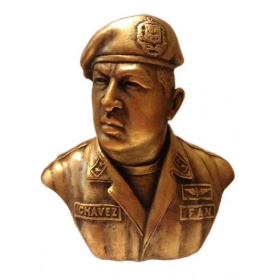 President of Venezuela Hugo Chavez bronze bust