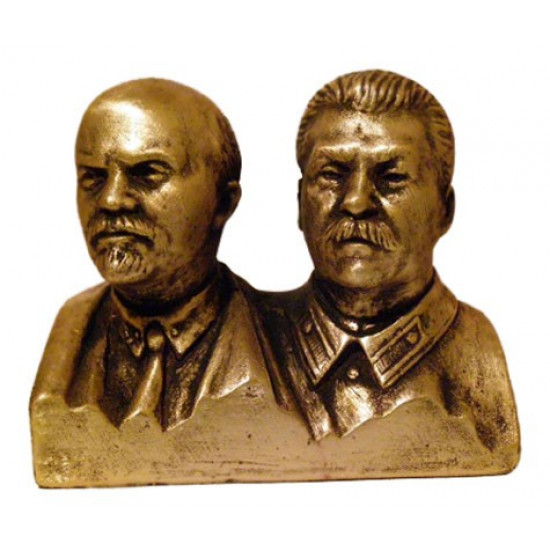   Bronze Soviet bust of Lenin & Stalin