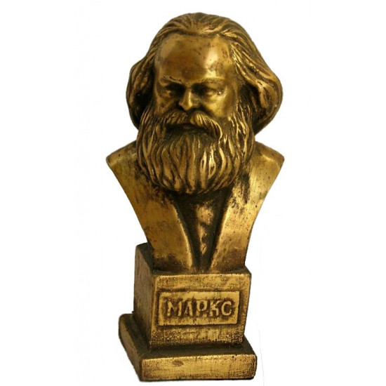 German philosopher Karl Marx bronze copper bust