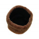 Warm winter Papaha brown fur hat with red top