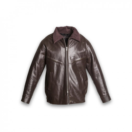   air force pilot Shevretka brown leather military jacket