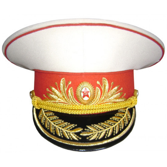 Soviet /   infantry general's white visor hat m88