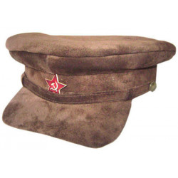 Exclusive natural suede Soviet type visor hat called "komissarka' Exclusive natural suede Soviet type visor hat called "komissarka'