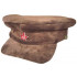 Exclusive natural suede Soviet type visor hat called "komissarka'