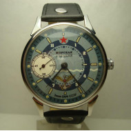 Russische mechanische Armbanduhr "MOLNIJA / Molnya" transparente Rückseite sowjetische Marine Aviation Russische mechanische Armbanduhr "MOLNIJA / Molnya" transparente Rückseite sowjetische Marine Aviation