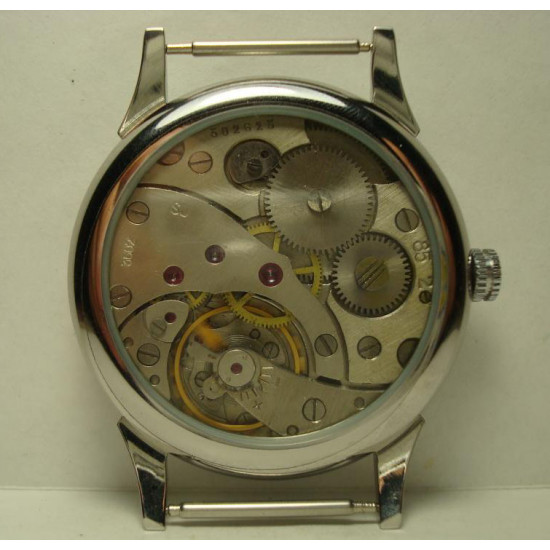   Mechanical wrist watch "MOLNIJA / Molnya" transparent back Soviet Navy Aviation