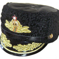 ソビエト海軍上着と制帽「値下げ可」 ソビエト/ロシアの海軍海軍大将冬のpapaha帽子動物革