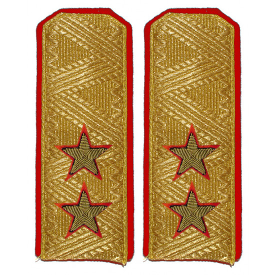 Soviet combined arms, infantry, tank and artillery parade general, marshal shoulder boards
