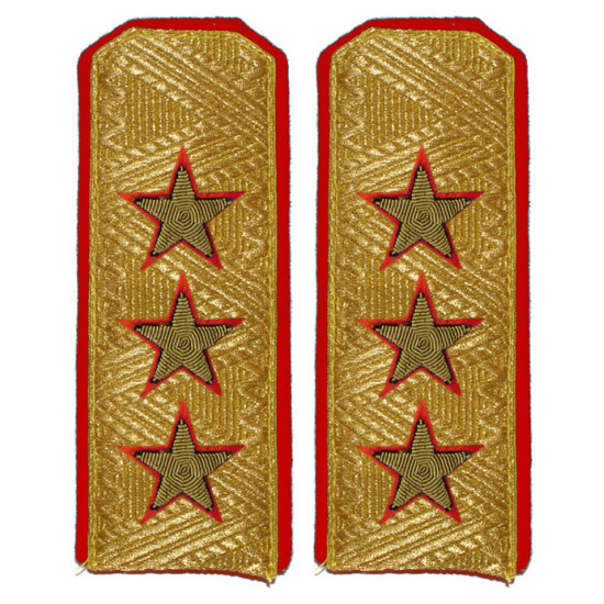 Soviet combined arms, infantry, tank and artillery parade general, marshal shoulder boards